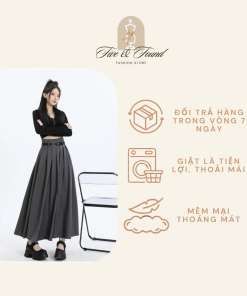 CHÂN VÁY DÀI ULZZANG XẾP LY MẶC ĐƯỢC 2 KIỂU  RẤT ĐẸP KHI ĐI DẠ HỘI Five & Found - FF05
