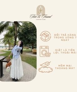 Chân Váy Ren Five & Found Chất Thô Boil Dáng Dài QC Có Lót Trong - FF01