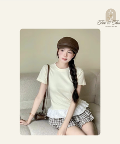 Áo thun babytee phối ren gấu